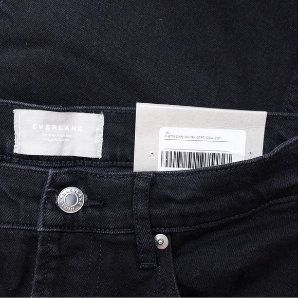 NWT Everlane The Way High Waisted Jean 28 Long Raw Hem Straight Wide Leg Organic - Picture 5 of 12
